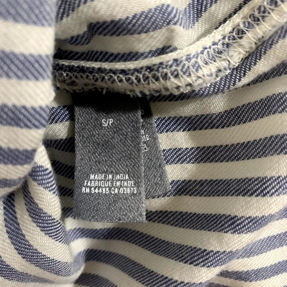 NWT AERIE lightweight LS Striped Ruffle Neck Pullover Tunic sz Small - Picture 7 of 9